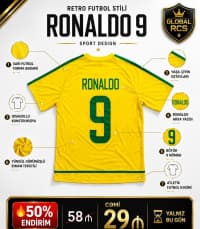 Braziliya Ronaldo Nazario 9 Retro Futbol Forması — şəkil 13