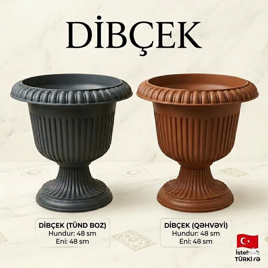 Türkiyə istehsalı dekorativ plastik gül dibçəyi