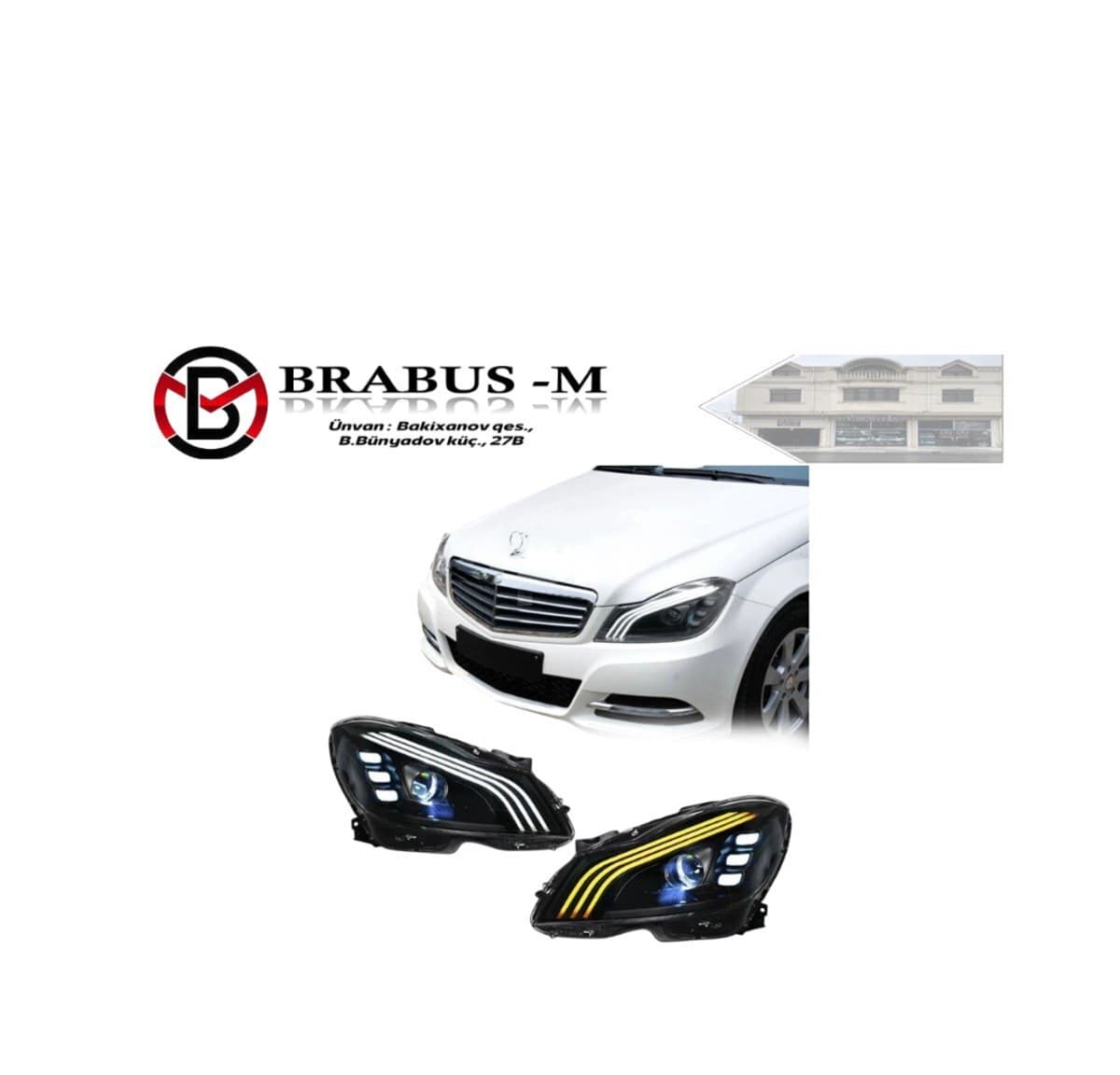 Fara Mercedes W204 üç qaşlı