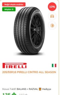 Pirelli Cinturato All Season 205/55 R16 Təkər — şəkil 2