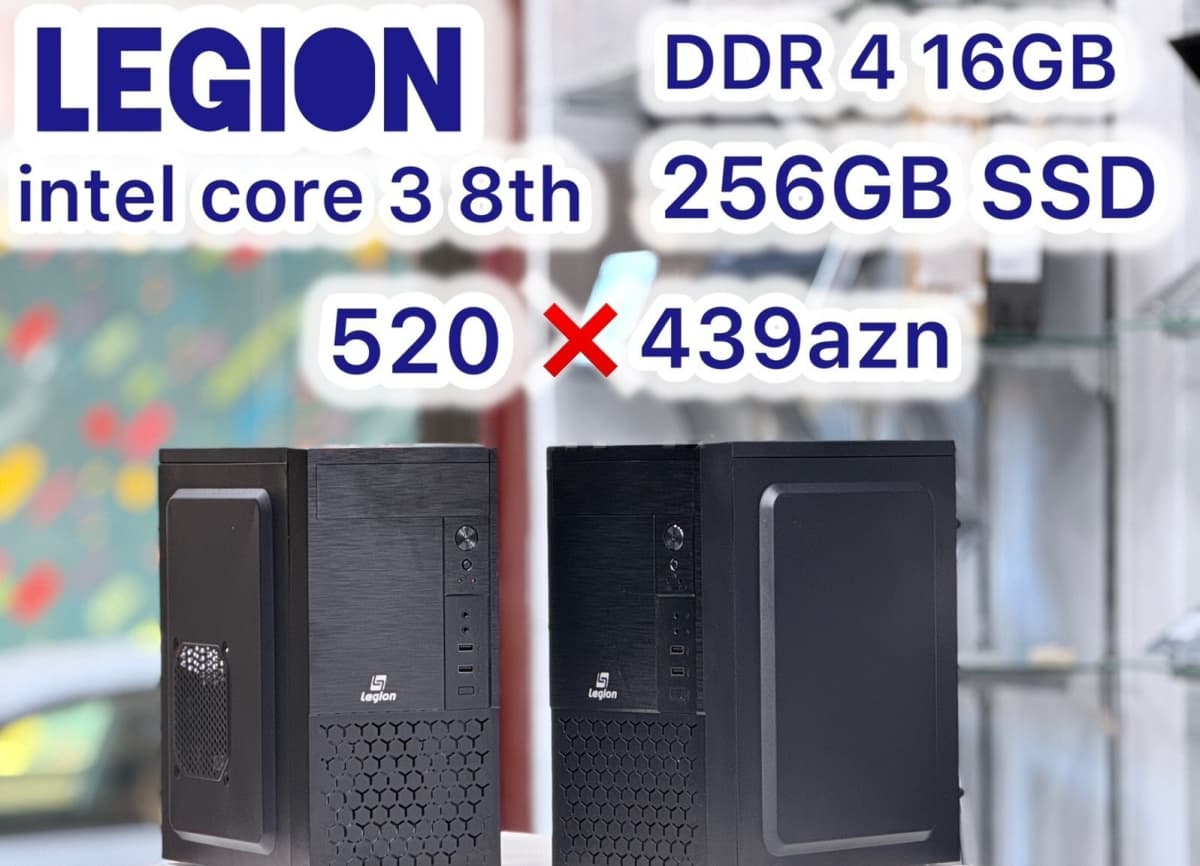Legion DDR4 Masaüstü Sistem Bloku Intel i3 8th Gen