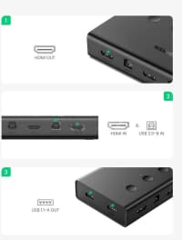 KVM sviç Ugreen 4 in 1 out HDMI 2.0 — şəkil 5