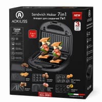 Sendviç aparatı Ackiliss ACL-2691, 750 Vt, qara — şəkil 2