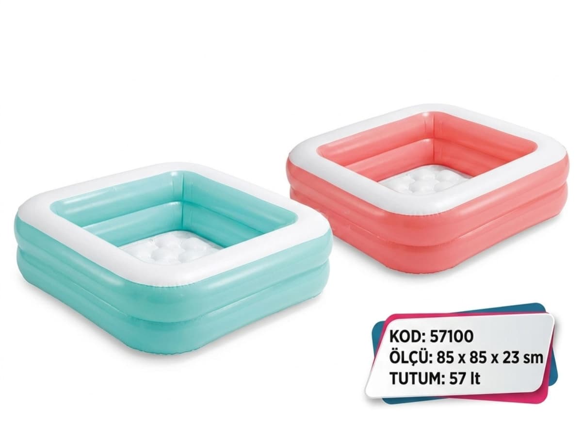 Uşaqlar üçün kvadrat şişmə hovuz 85x85 sm (57100)
