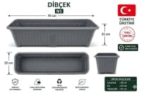 Türkiyə istehsalı uzunsov plastik dibçək 70 sm — şəkil 1