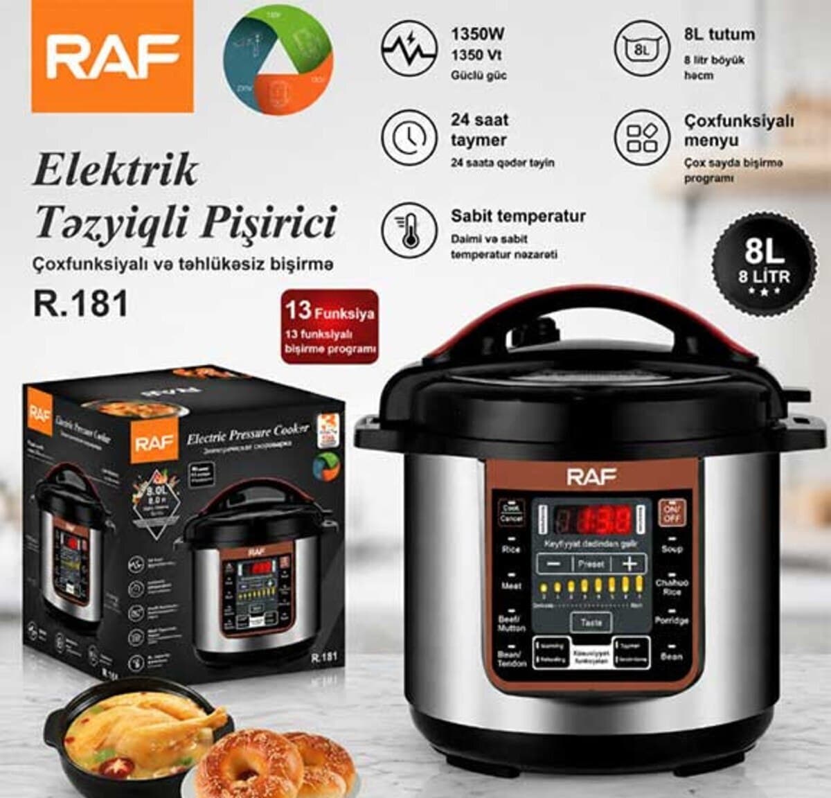 Multibişirici Raf R.181 8L 1350W