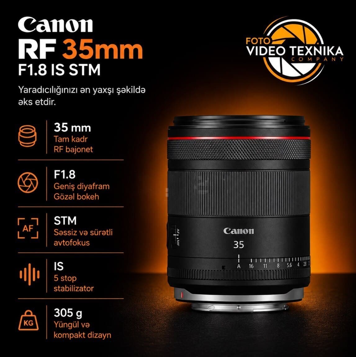 Obyektiv Canon RF 35mm F1.8 Macro IS STM