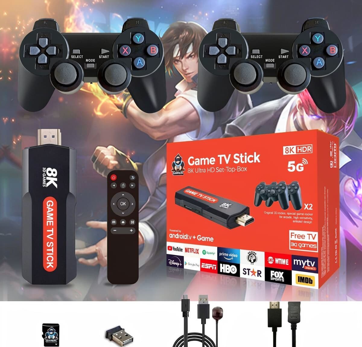 8K Game TV Stick Oyun Konsolu və TV Box
