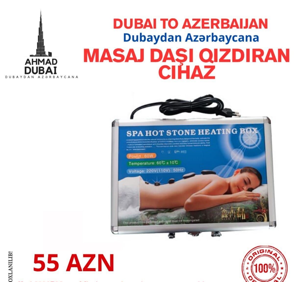 Masaj daşı qızdıran cihaz
