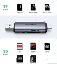 Kart oxuyucu Ugreen 2in1 USB Type-C — şəkil 6