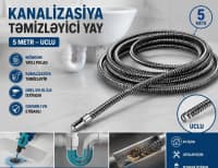 Kanalizasiya təmizləyici tros 5 m (drel üçün) — şəkil 1