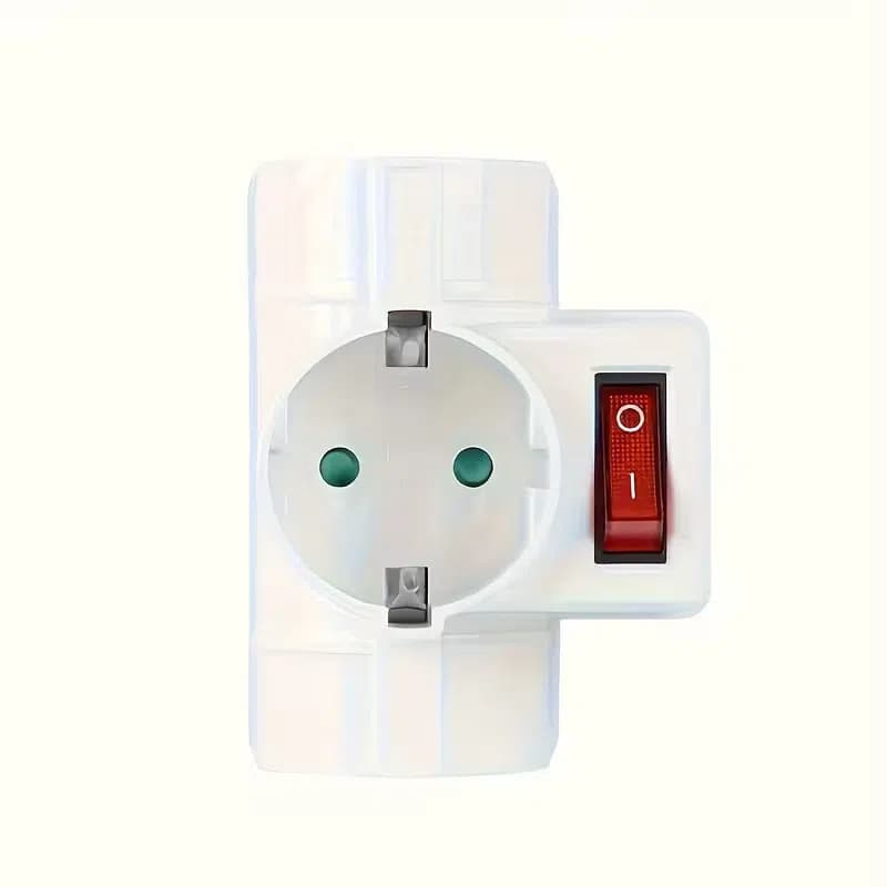 German Standard to Three-Prong Adapter Plug Socket, 16A 250V