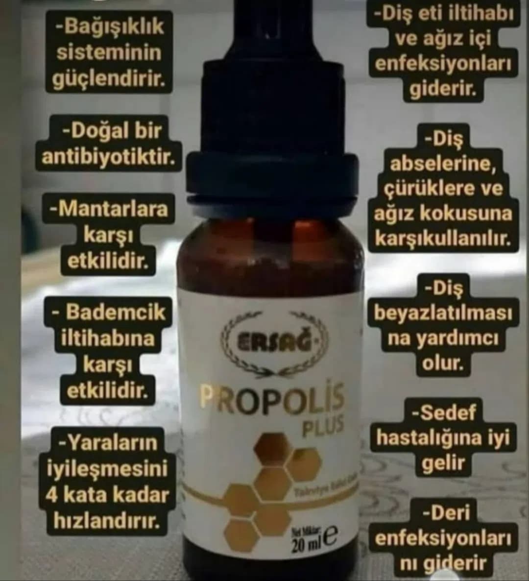 Propolis ekstratı Ersağ Propolis Plus 20 ml