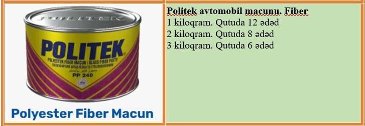 POLİTEK avtomobil şpaklyovka-macunları — şəkil 2