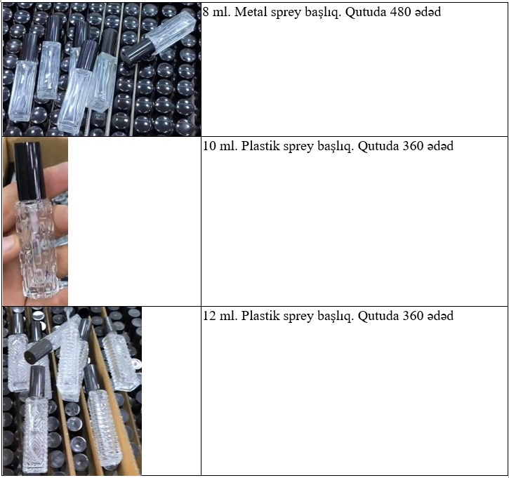 8-10-12 ml. sprey başlıqlı şüşə flakonlar — şəkil 2