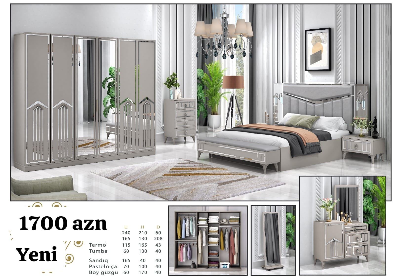 Laminat material yataq otağı dəsti, Açıq göy rəng — şəkil 1