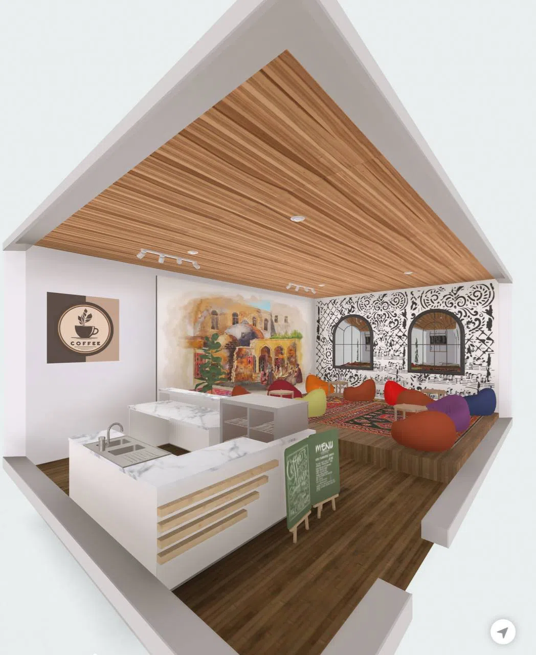 Hazır kafe dizaynı və interyer layihəsi