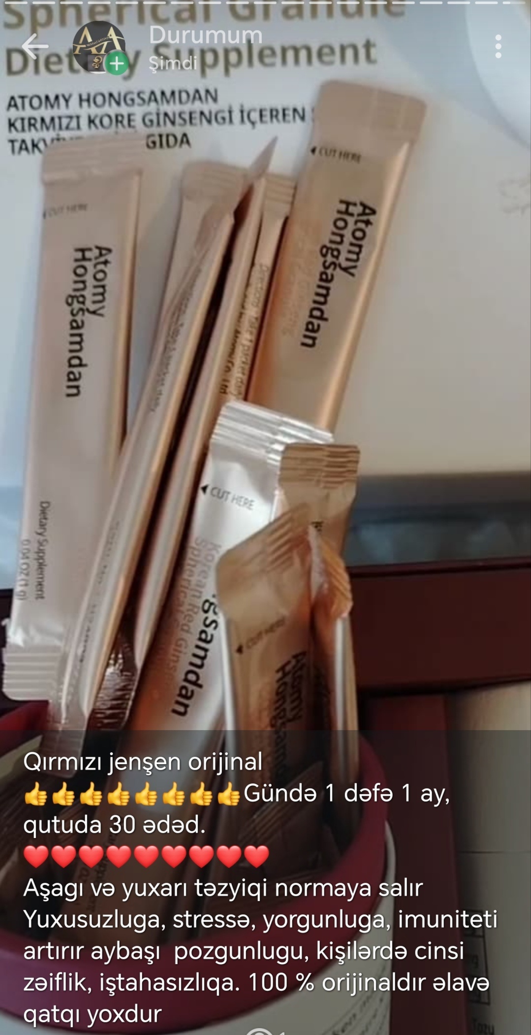 ATOMY HONGGAMSAM Qırmızı Koreya Jinsengi