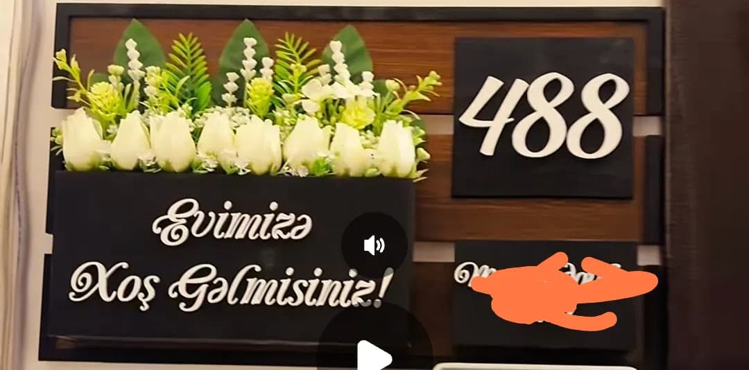 Dekorativ yazı lövhəsi Evimizə Xoş Gəlmisiniz