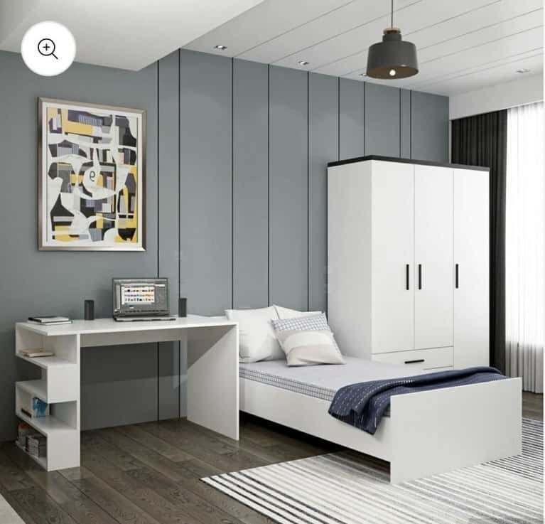 Wooden bedroom set, White color - Tenderyard