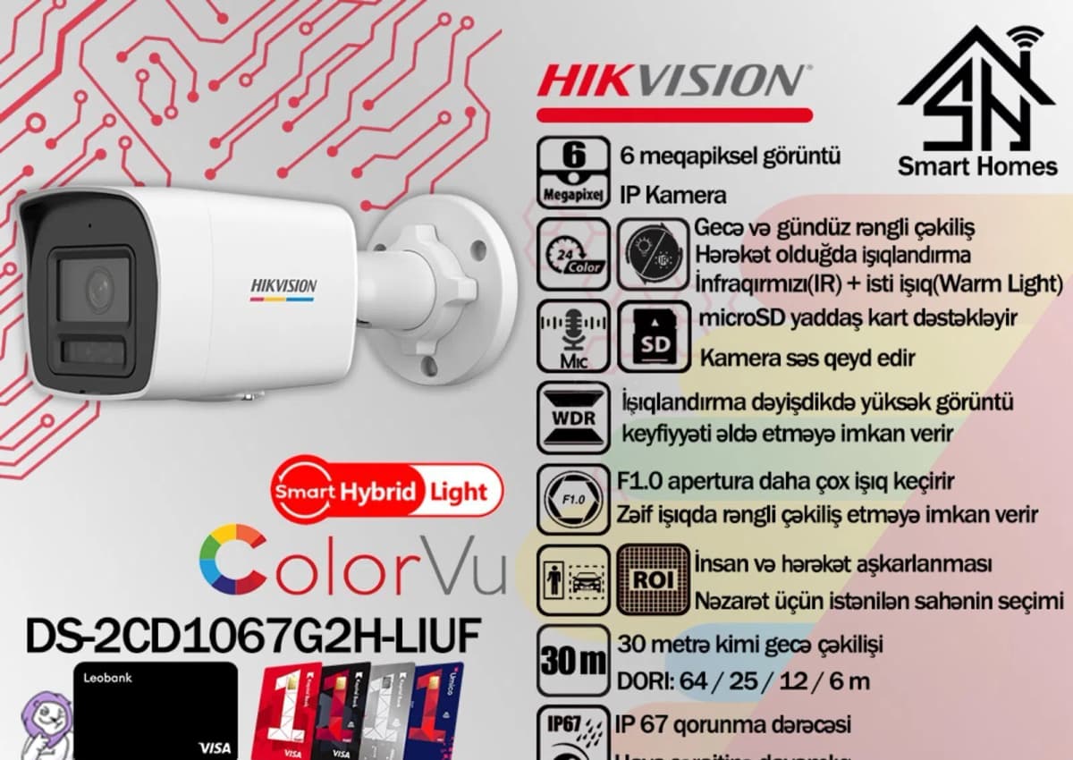 İP kamera Hikvision 6MP ColorVu DS-2CD1067G2H-LIUF