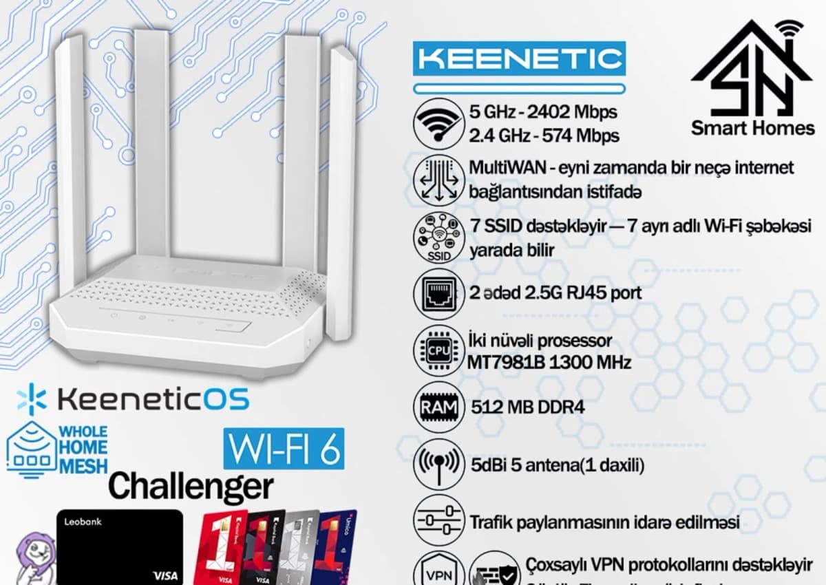 Router Keenetic Challenger AX3000 (KN-3910)