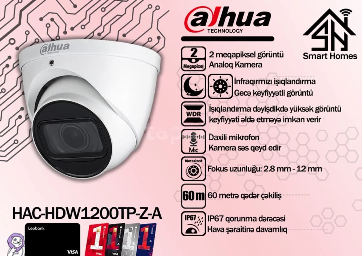 Müşahidə kamerası Dahua HAC-HDW1200TP-Z-A 2MP