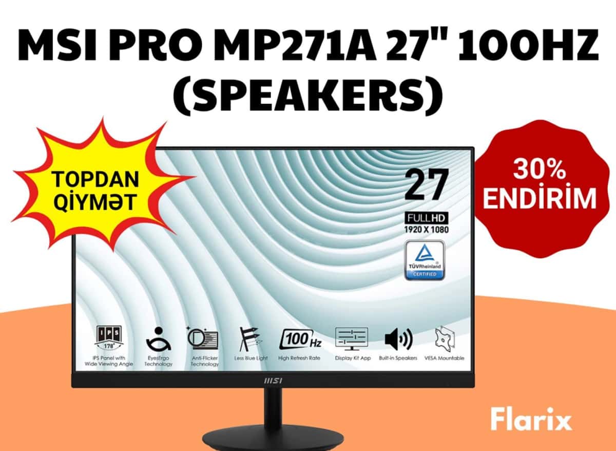 Monitor MSI PRO MP271A 27" 100Hz - Tenderyard