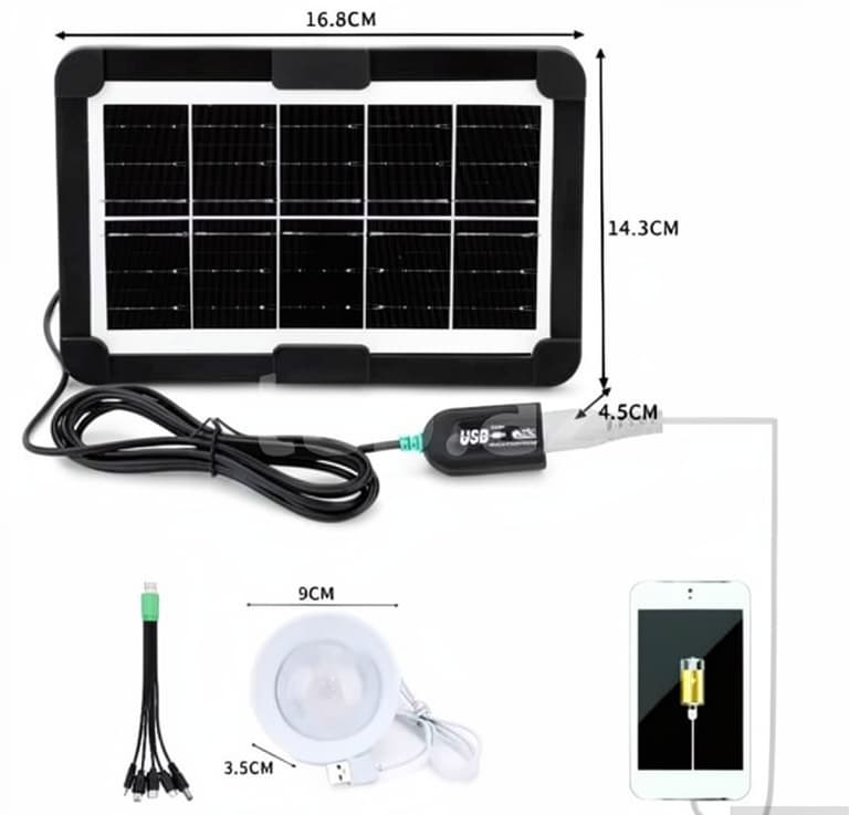 Günəş Panelli İşıqlandırma və Powerbank Dəsti