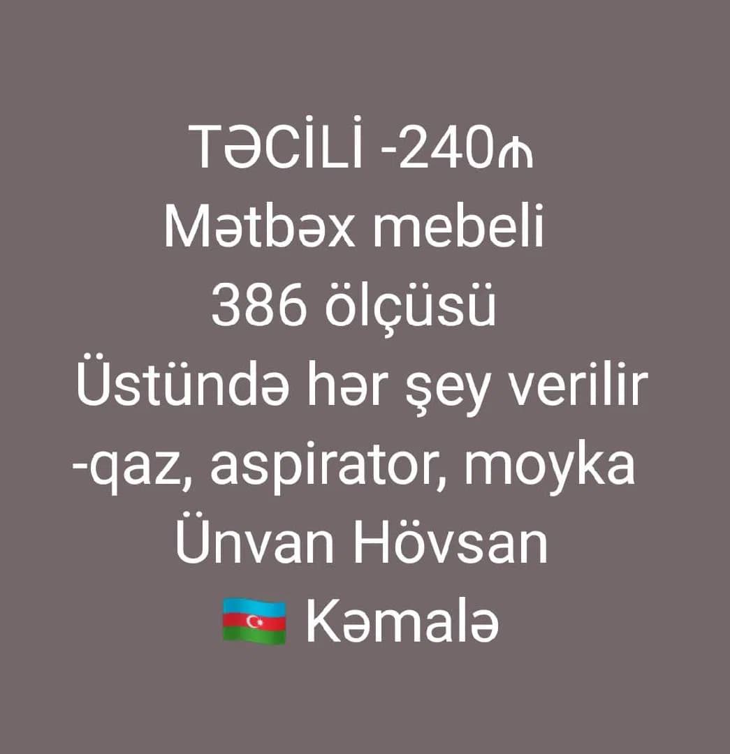 Mətbəx mebel dəsti Bənövşəyi rəng