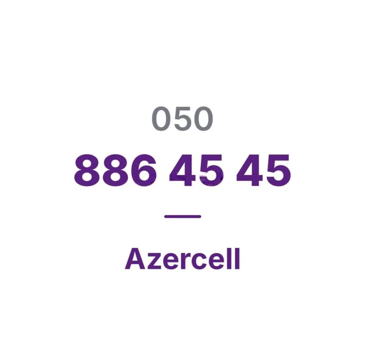 Azercell nömrə (050) 886-45-45 Nağd