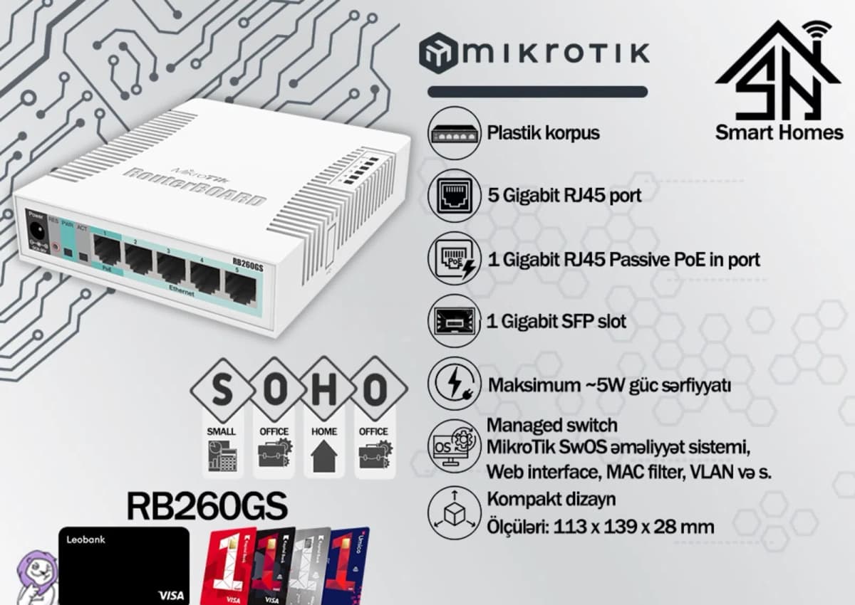 Kommutator MikroTik RB260GSP