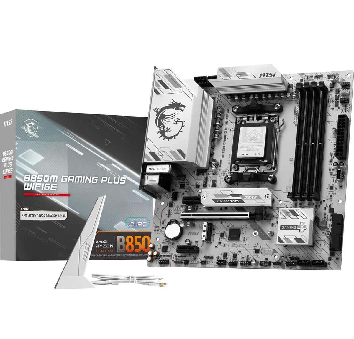 Motherboard MSI B850M Gaming Plus WiFi6E White - Tenderyard