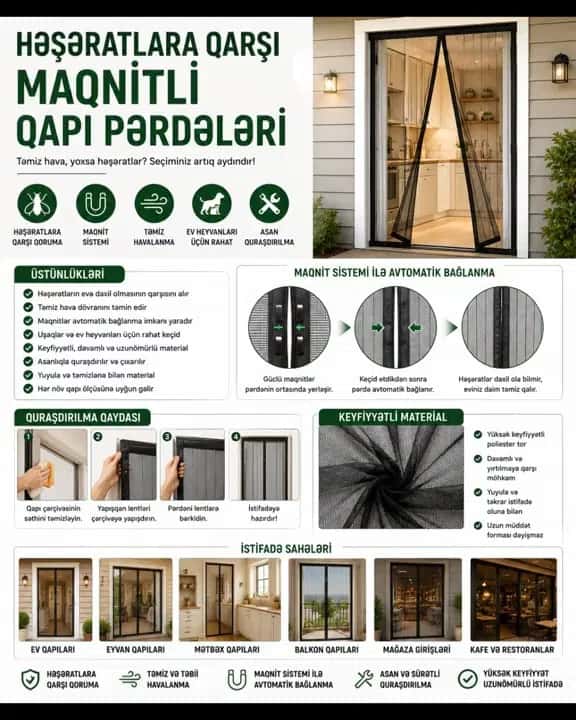 Magnetic Insect Curtains (Self-closing door screen) - Tenderyard