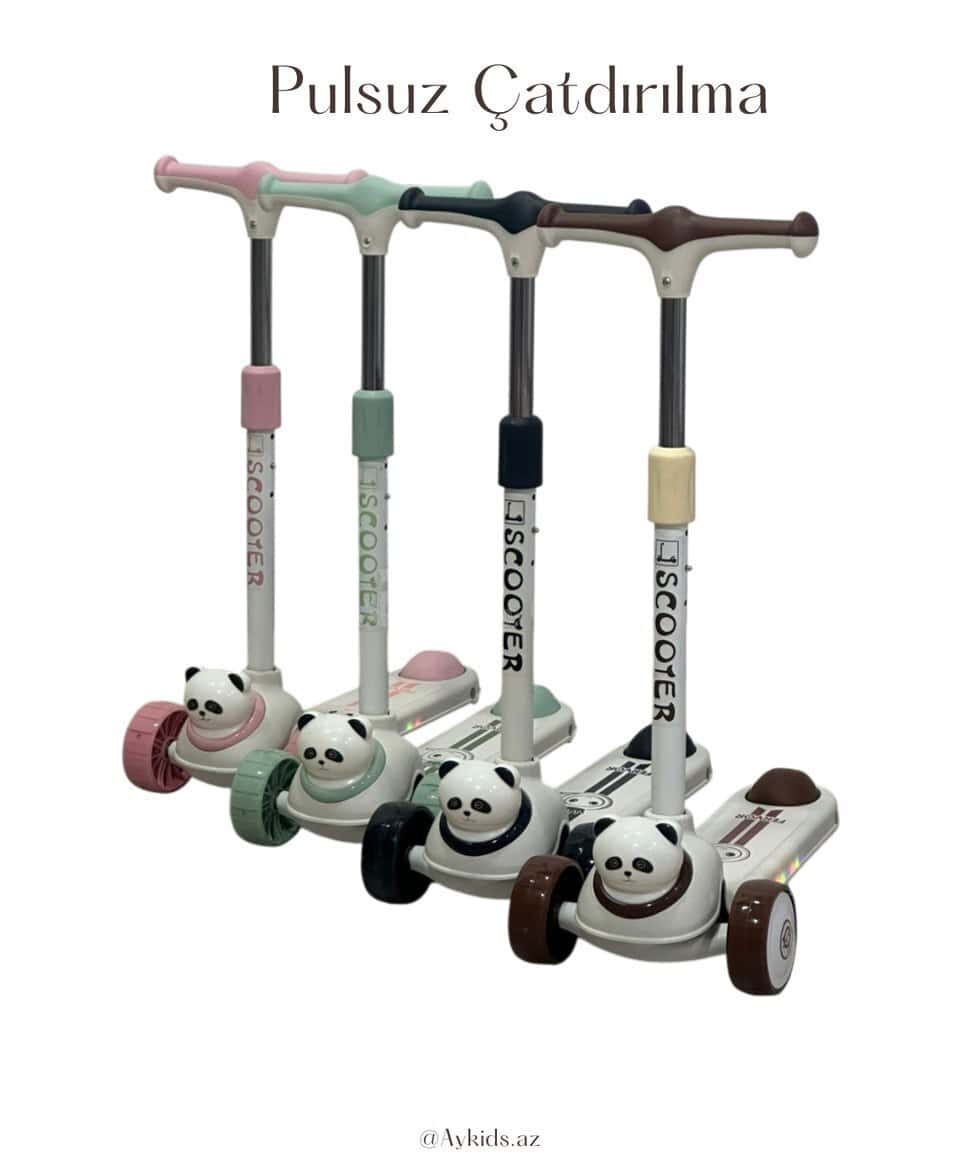 Vptechsco Panda Kids Scooter with Music and LED Lights - Tenderyard
