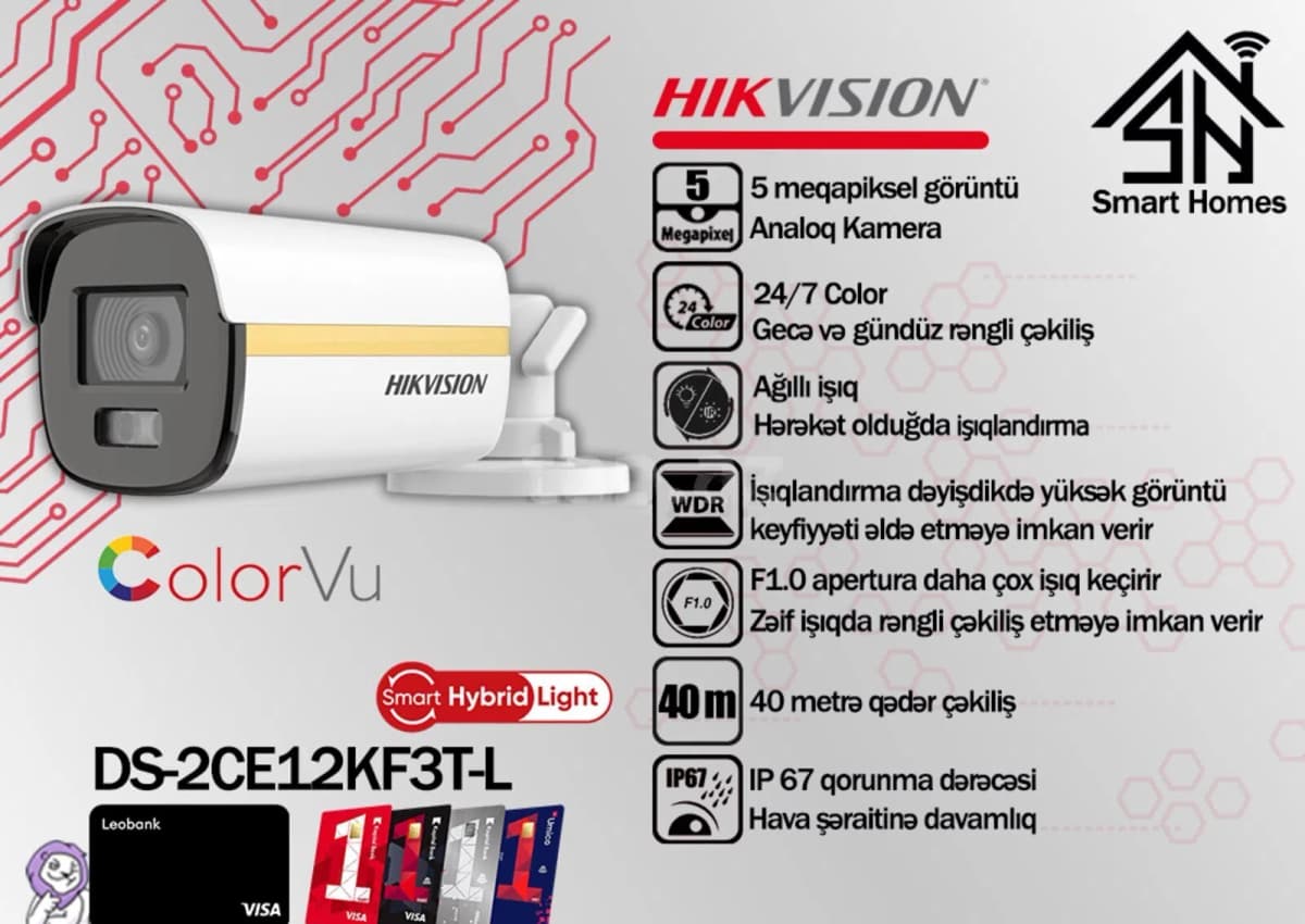 Müşahidə kamerası Hikvision DS-2CE12KF3T-L 5MP ColorVu