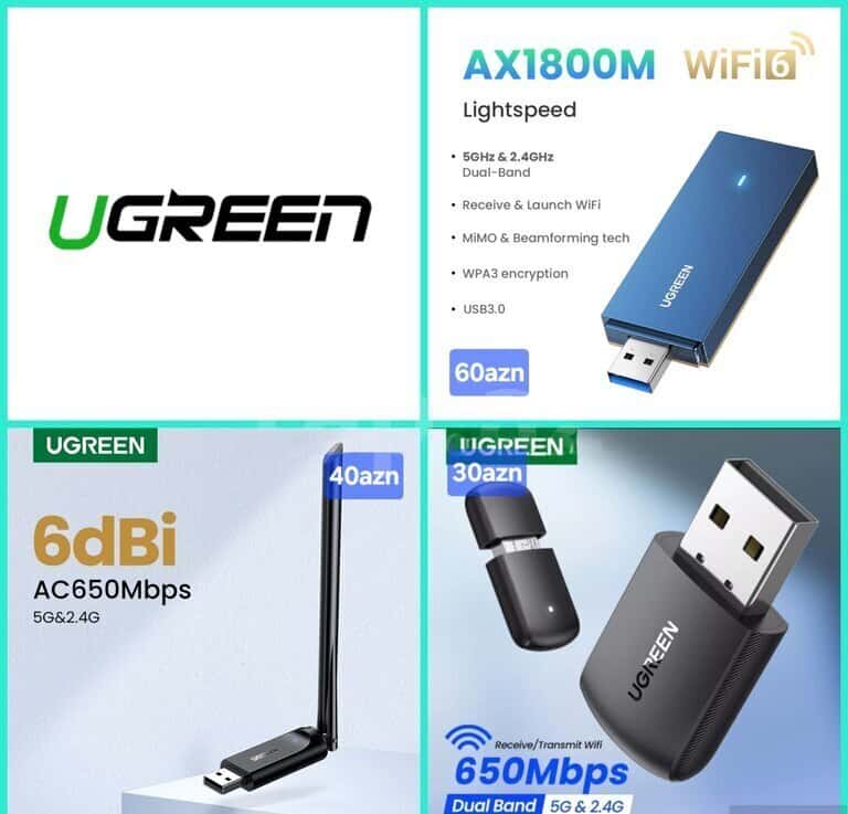 Ugreen Wi-Fi Adapterləri (AC650 və AX1800) - Tenderyard