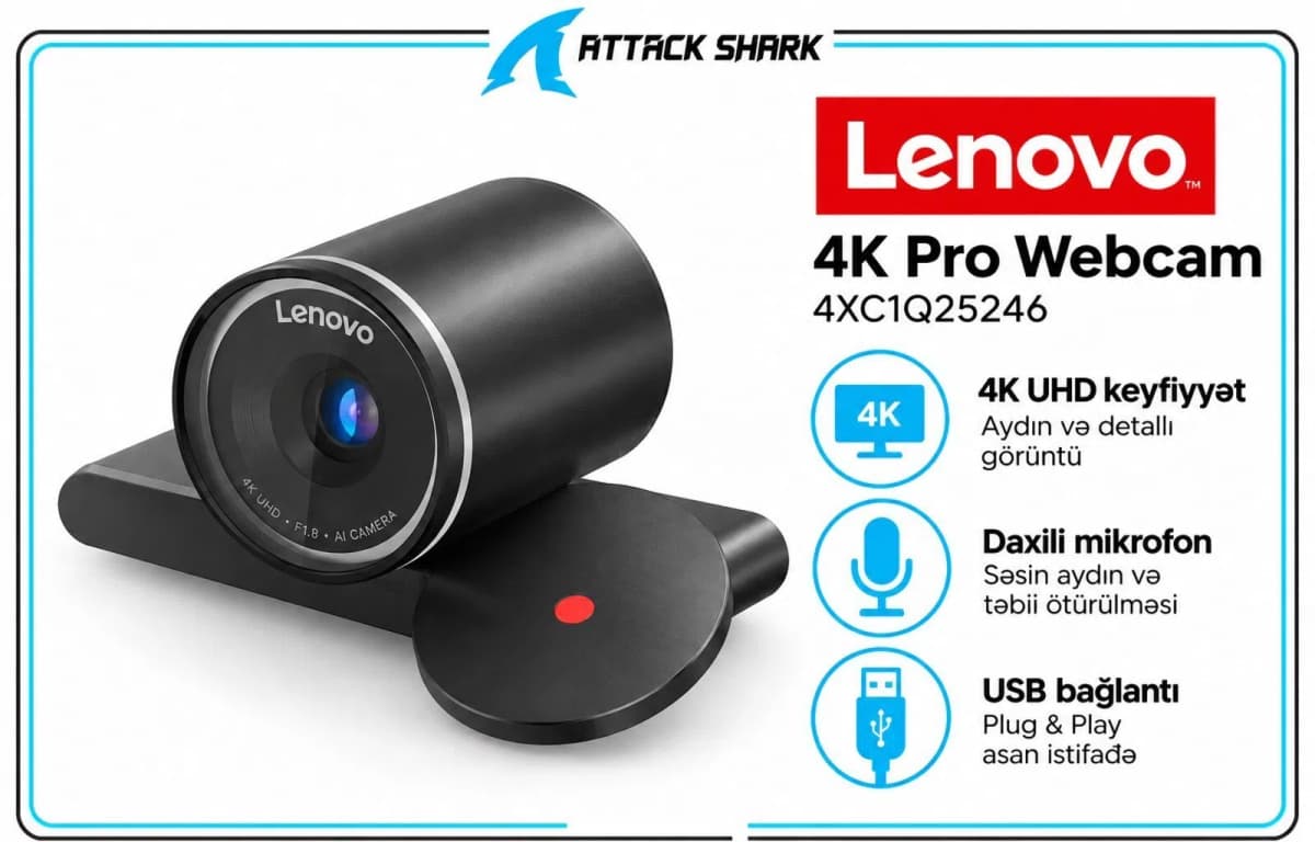 Veb kamera Lenovo 4K Pro 4XC1Q25246