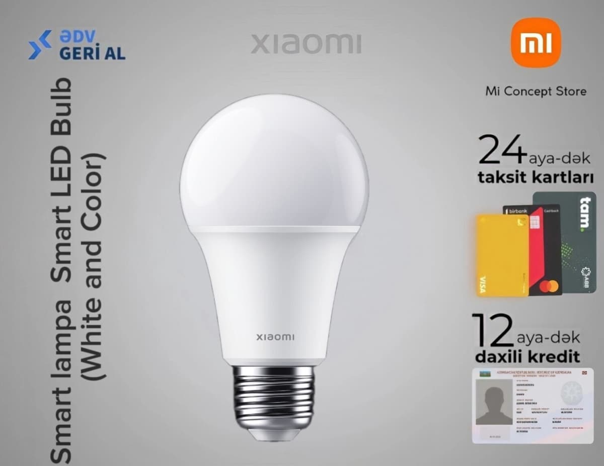 Ağıllı lampa Xiaomi Smart LED Bulb White and Color
