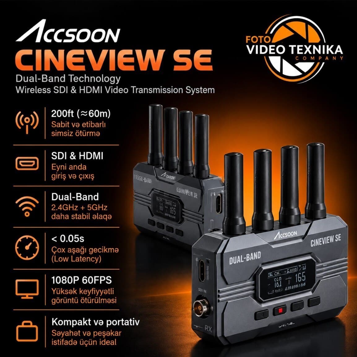 Video ötürücü sistem Accsoon CineView SE