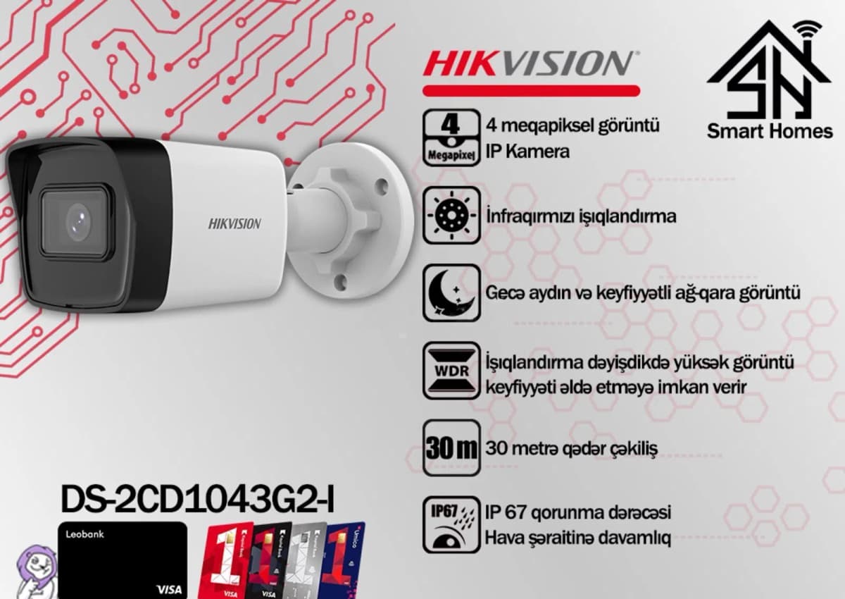 Hikvision IP 4MP müşahidə kameraları