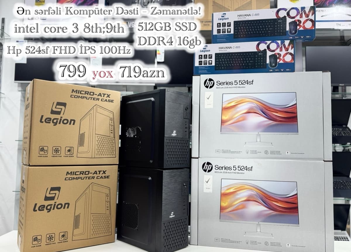 Legion Masaüstü Kompüter Intel i3 16GB RAM 512GB SSD