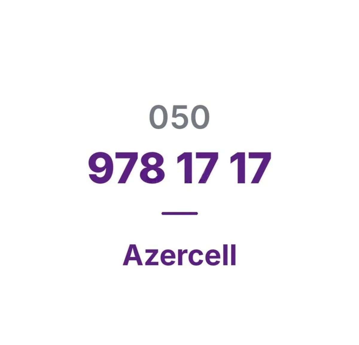 Azercell nömrə (050) 978-17-17