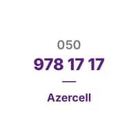 Azercell nömrə (050) 978-17-17 — şəkil 1