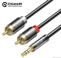 Audio kabel Qgeem 2RCA to 3.5mm AUX 1.5m — şəkil 1