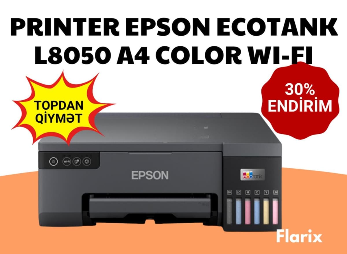 Printer Epson EcoTank L8050 A4 rəngli Wi-Fi