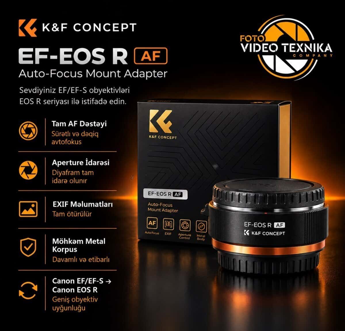 Lens adapter K&F Concept EF-EOS R AF - Tenderyard