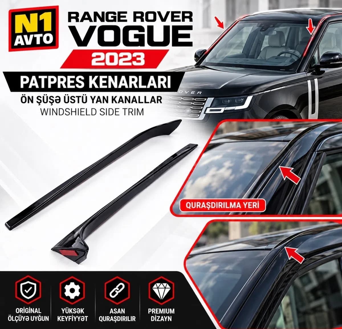 Şüşə kənarlığı Range Rover Vogue