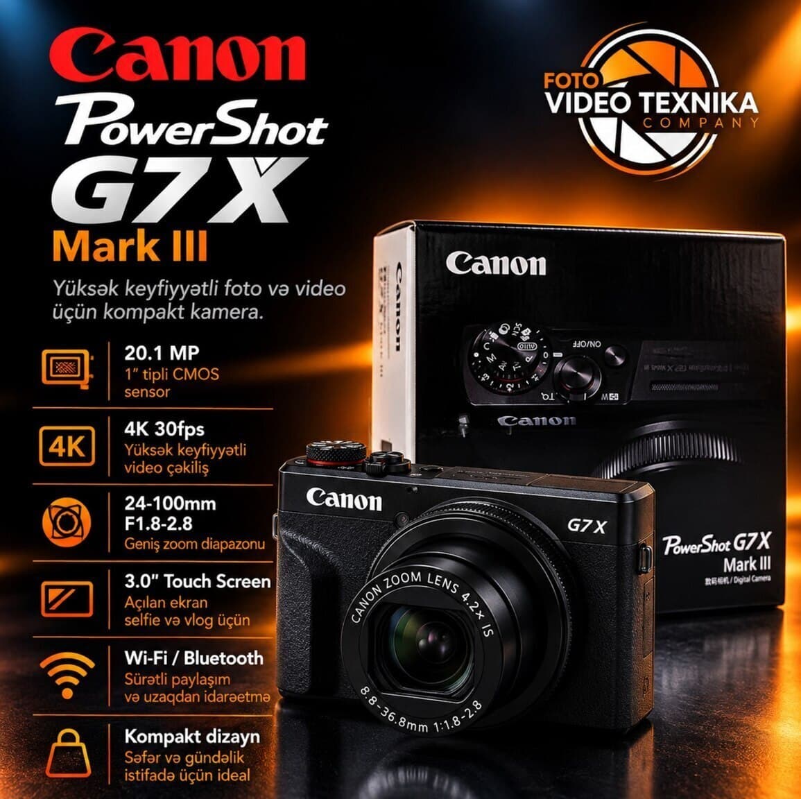 Fotoaparat Canon PowerShot G7 X Mark III
