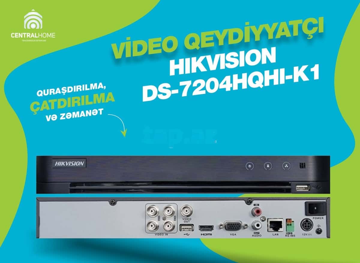 Video qeydiyyatçı Hikvision DS-7204HQHI-K1 - Tenderyard